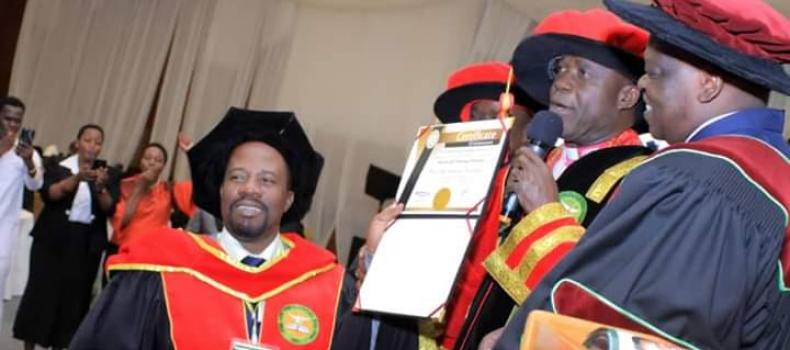 Bishop David Livingstone Kiganda receives an Hononary Doctorate in Theology